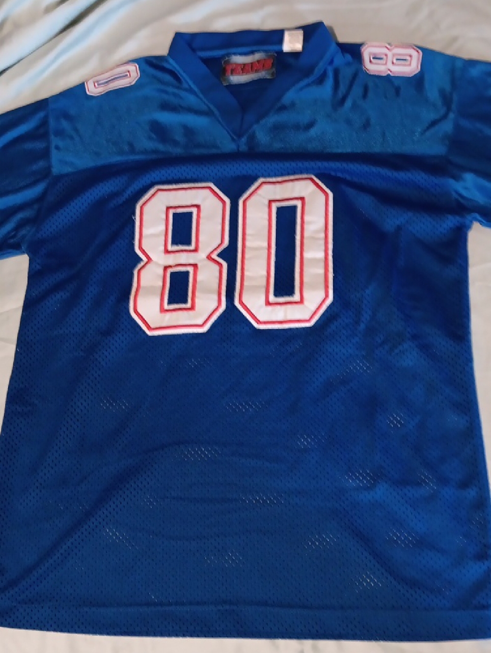 Blue Number 80 Football Jersey